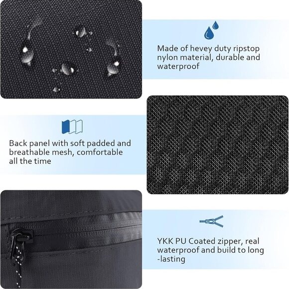 Waterproof Fanny Pack & Belt Bag – Stylish Unisex Crossbody for Travel & Hiking - Picture 6 of 9